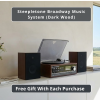 Steepletone Broadway MP3 Music System, with Bluetooth, Vinyl, Radio DC and Aux playback and MP3 to SUB Encoding (Dark Wood)