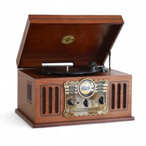 Steepletone Westminster 7 in 1 Bluetooth 3-Speed Nostalgia Record Player DAB+ FM Radio CD Player with Bluetooth