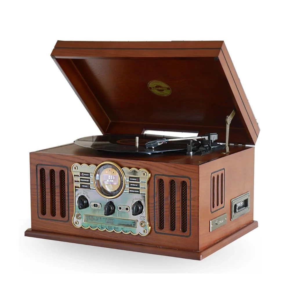 Steepletone Westminster 7 in 1 Bluetooth 3-Speed Nostalgia Record Player DAB+ FM Radio CD Player with Bluetooth