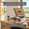 Steepletone Roxy 4 BT USB/CD Encode MP3/FM Radio Record Player (Cream)