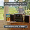 Steepletone Boston XP 5-in-1 Music System with CD Player Bluetooth Playback & USB Recording Black & Wood
