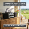 Steepletone Boston XP 5-in-1 Music System with CD Player Bluetooth Playback & USB Recording Silver & Black