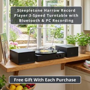 Steepletone Harrow Record Player 3-Speed Turntable with Bluetooth & PC Recording