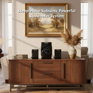 Steepletone Subsonic Powerful Subwoofer Three-Part System with Bluetooth and Remote Control