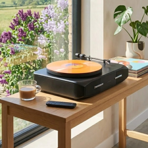 Steepletone Mayfair Fully Automatic Record Player with Speakers