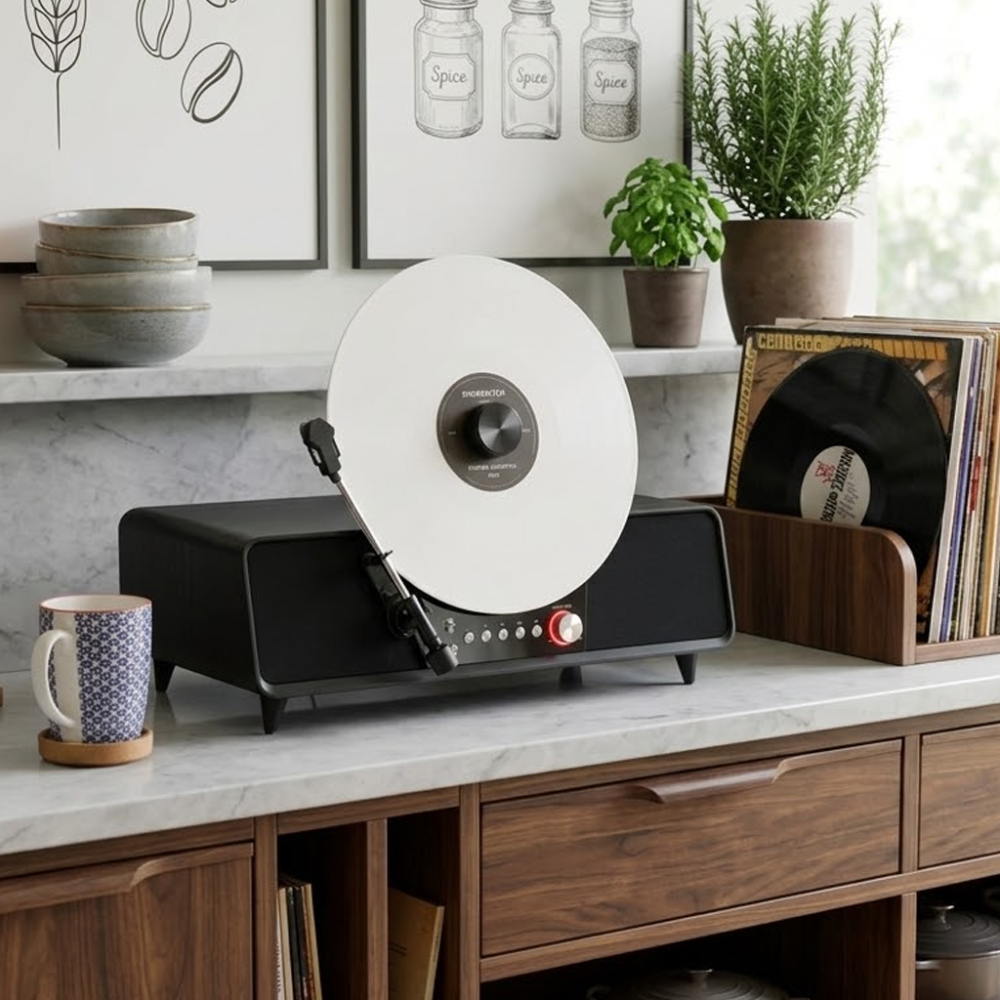 Steepletone Shoreditch vertical record player