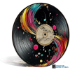 Colourful Vinyl Record Music Notes Metal Wall Sign 8x8 Inches