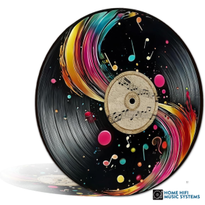 Colourful Vinyl Record Music Notes Metal Wall Sign 8x8 Inches