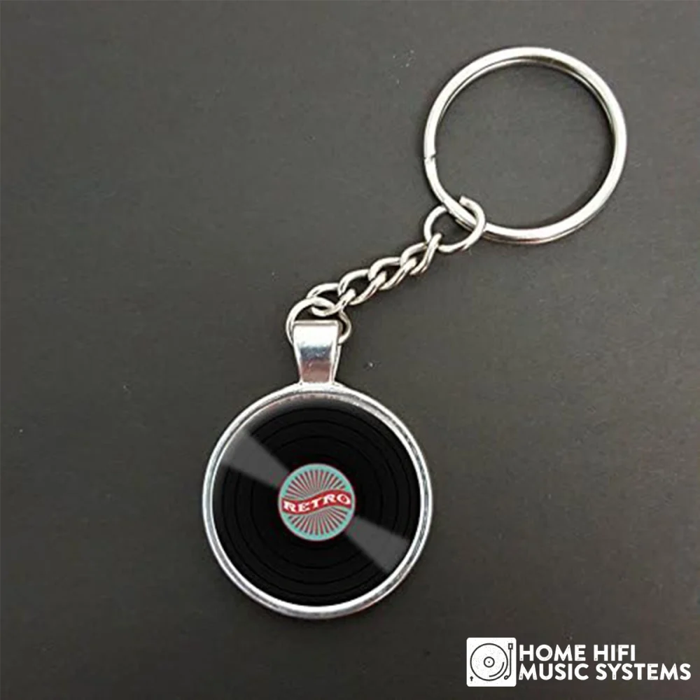 Retro Vinyl Record Pendant Keyring