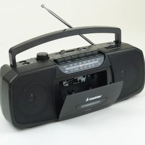 Steepletone Portable MW-FM Analogue Radio with Cassette Player/Recorder & MIC input