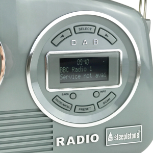 Steepletone Devon Retro Styled 2-band & DAB radio with AUX-IN