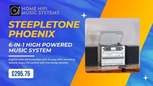 Steepletone Phoenix 6-in-1 Music System – CD, Cassette & MP3