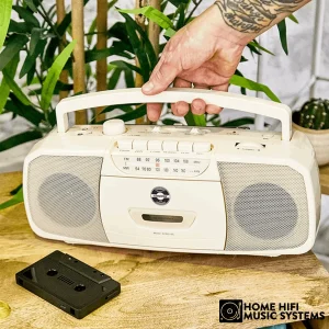 Steepletone SCR315s Portable Radio Cassette Player (Cream)