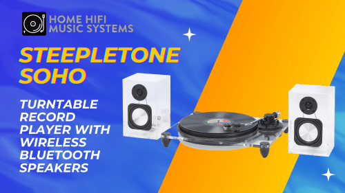 Steepletone SoHo Clear Professional Turntable Record Player with Wireless Bluetooth Speakers