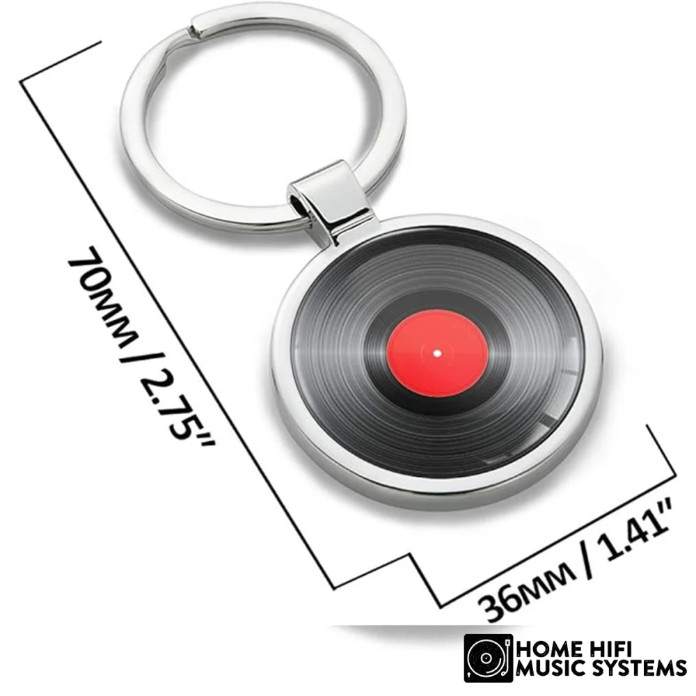 Biomar Labs® 3D Metal DJ Vinyl Records Keychain