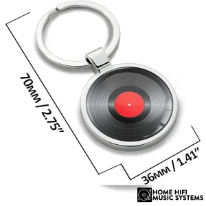 Biomar Labs® 3D Metal DJ Vinyl Records Keychain