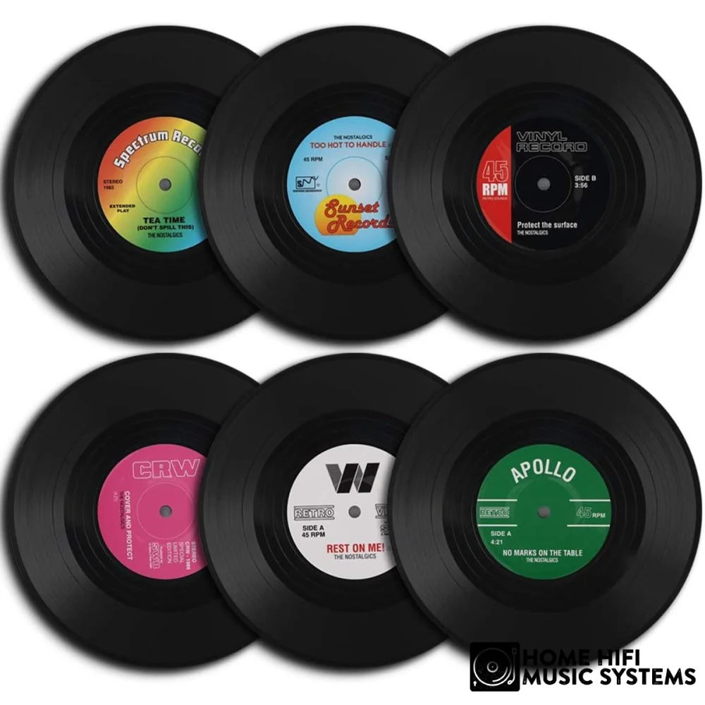 Vintage Vinyl Drink Coasters