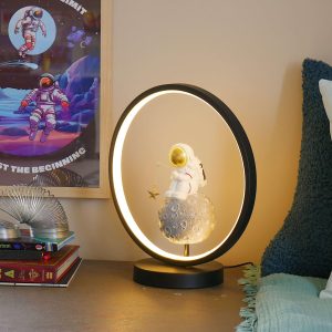 Steepletone Astro Catch Bedside Light - Ultra Cool Astronaut figurine with Warm Glow LED Ring Light - Image 3
