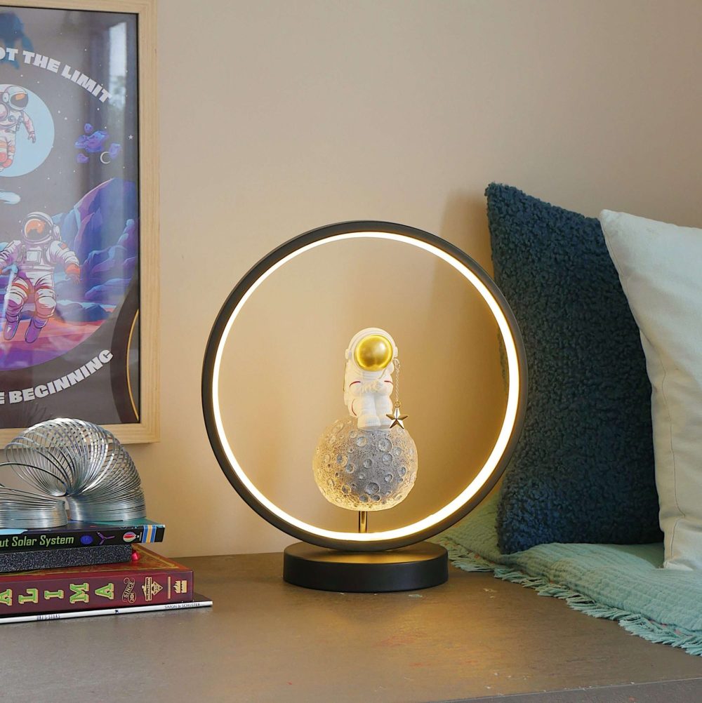 Steepletone Astro Catch Bedside Light - Ultra Cool Astronaut figurine with Warm Glow LED Ring Light - Image 6