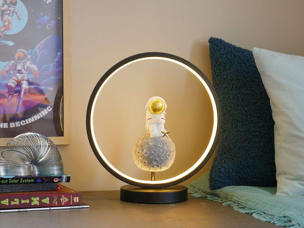 Steepletone Astro Catch Bedside Light - Ultra Cool Astronaut figurine with Warm Glow LED Ring Light - Image 8