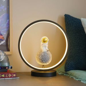 Steepletone Astro Catch Bedside Light - Ultra Cool Astronaut figurine with Warm Glow LED Ring Light - Image 8