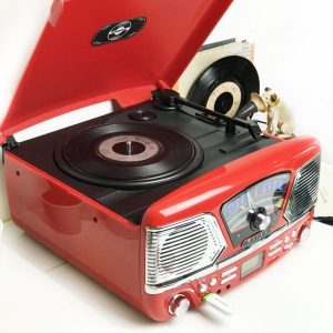 Steepletone Roxy 4 USB/CD Encode MP3 / FM Radio Record Player (Red)
